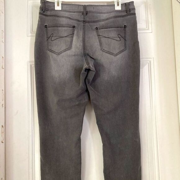 EST 1946 Cato Jeans Gray Stretch 5 Pocket Straight Leg Womens Size 12 - Picture 6 of 14